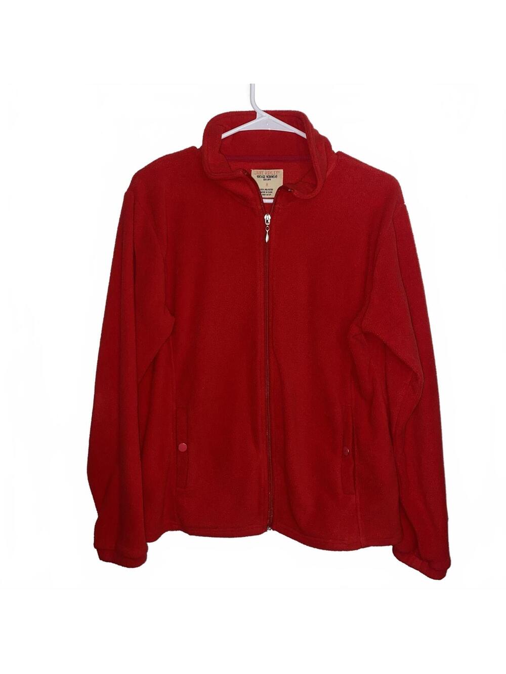 Jane Ashley Vintage Red Full Zip Fleece Jacket Workwear Women's Medium